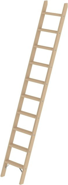 PROREGAL Stufen-Anlegeleiter aus Holz in Braun mit 10 Stufen ohne Traverse - Bild 1