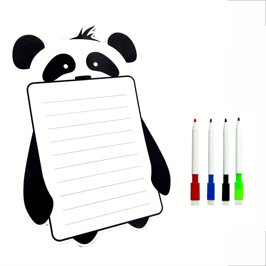 Fünfteiliges magnetisches Memoboard-Set in Weiß mit Panda-Modelliertafel und 4 löschbaren Stiften - Bild 2