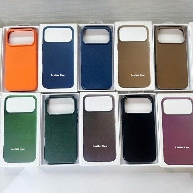 Apple Lederetui mit MagSafe für iPhone 17 Pro Max, 16, 15, 14, 13, 12 Pro Max in Schwarz - Bild 1