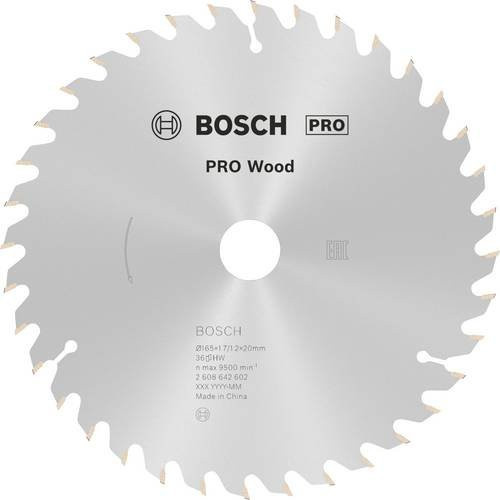 Bosch Optiline Wood Kreissägeblatt aus Hartmetall, Farbe: Silber, Durchmesser: 165 mm, Bohrung: 20/16 mm, Dicke: 1,7 mm, 36 Zähne - Bild 1
