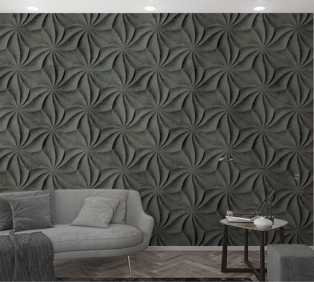 Marburg Vliestapete Smart Art Easy mit grafischem 3D-Effekt in Anthrazit und Grau, B: 159 cm x H: 270 cm - Bild 1
