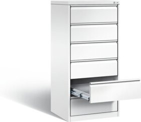 C+P Karteischrank Acurado in Verkehrsweiß, H x B x T: 135,7 x 55,3 x 59,0 cm - Bild 1