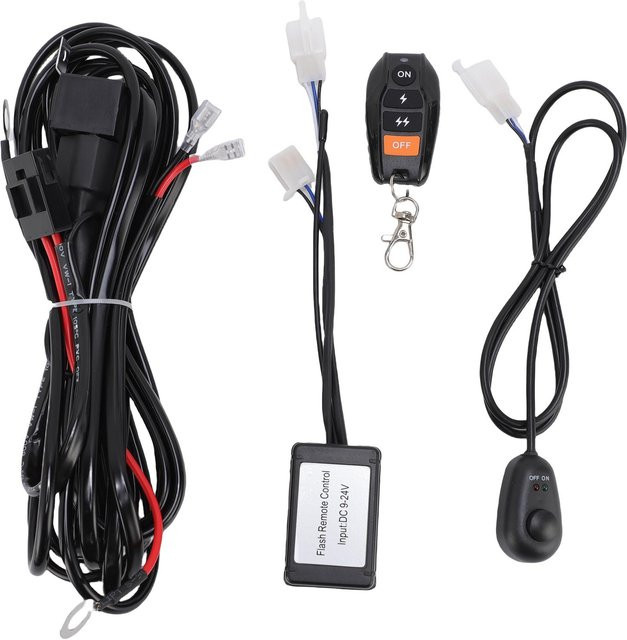 KONNWEI LED-Lichtleisten-Kabelbaum-Kit 12V in Schwarz mit Ein/Aus-Schalter, Relais und Sicherung für LED-Nebelscheinwerfer, Fahrlicht und ATV - Bild 1