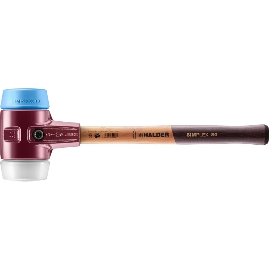 Halder Simplex Schonhammer mit Superplastik TPE-soft Kopf in Blau und Tempergussgehäuse Durchmesser: 80 mm - Bild 1