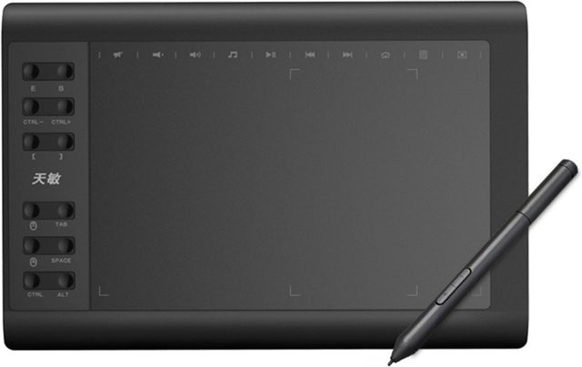 10moons G10 Digital Art Graphics Drawing Tablet in Schwarz, 10 x 6 Zoll, Ultraleichtes Grafiktablett für Skizzen und Kunstkreationen - Bild 1