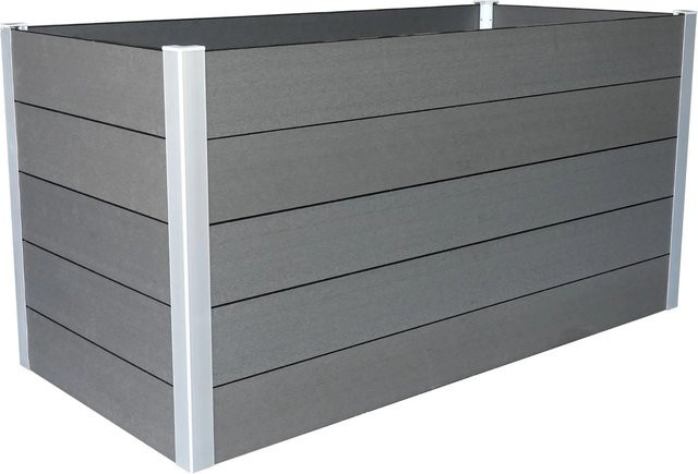 WPC Hochbeet in Lichtgrau für Garten, Terrasse und Balkon, B/T/H: 150 x 75 x 70 cm - Bild 1