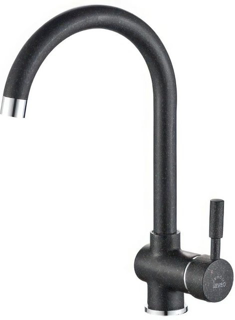 KOLMAN Küchenarmatur Küchenmischer mit Einhebelmischer in Matt Schwarz aus Messing und wassersparender Funktion - Bild 1