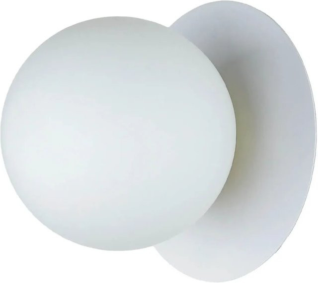 Easylight Wandleuchte Kugel aus Glas und Metall in Weiß und Gold mit E14 Fassung, Durchmesser: 15 cm - Bild 1