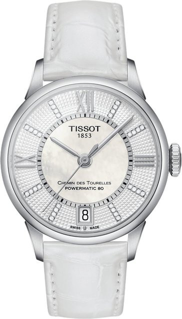 Tissot Armbanduhr Automatik, Diamantbesetzt, Weiß, Damen - Bild 1