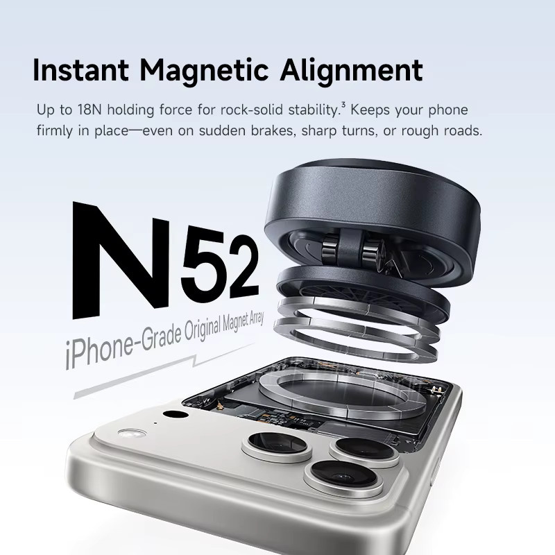 Baseus Magnetische Auto-Handyhalterung mit Saugnapf und Vakuum-Funktion in Schwarz für iPhone und iOS-Geräte - Bild 4