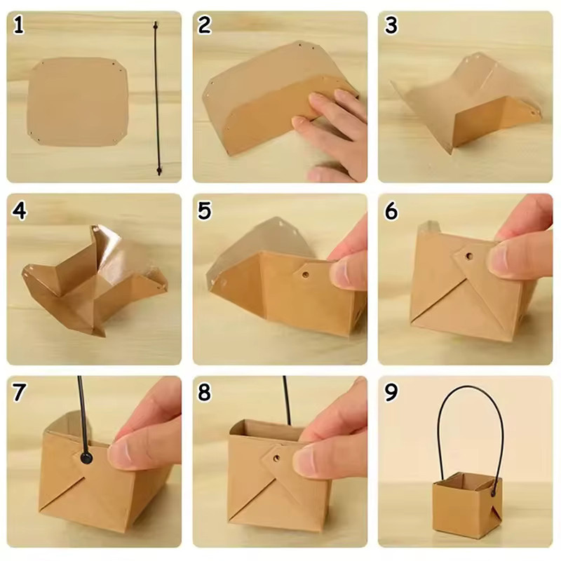 IFITU PUBO Sukkulenten Pflanztopf aus Kraftpapier in Braun für Desktop und Balkon Dekoration - Bild 3