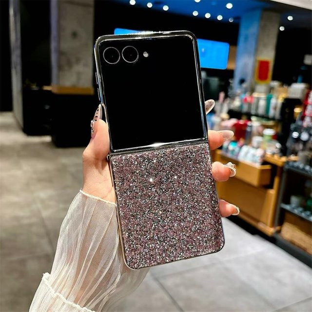Samsung Galaxy Z Flip 7 6 5 4 3 5G Handyhülle Kristall Diamant Glitzer Blingbling Schutzhülle in Pink - Bild 1