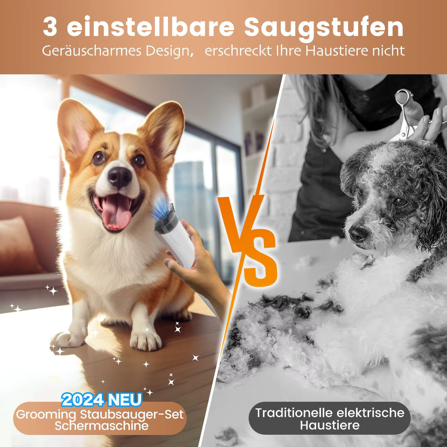 AIRROBO PG50 5-in-1 Hundeschermaschine mit Staubsauger, Weiß, 11000 Pa Superabsaugung für Tierhaare, 2,5 l Staubbehälter - Bild 5