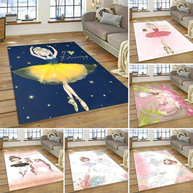 Weicher Dream-Ballet-Teppich mit Kinder-Motiv in Mehrfarbig für Wohnzimmer, Flur, Badezimmer oder Balkon - Bild 1
