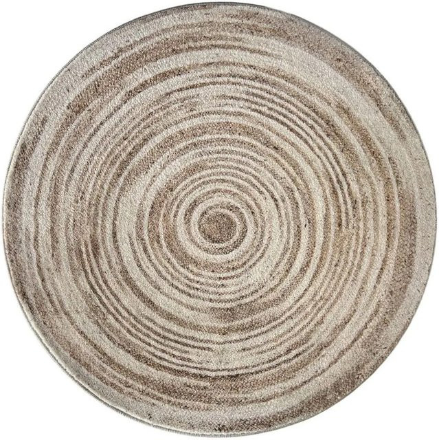 Vercai Rugs Teppich Brady Spirale Beige Rund Durchmesser: 90 cm - Bild 1
