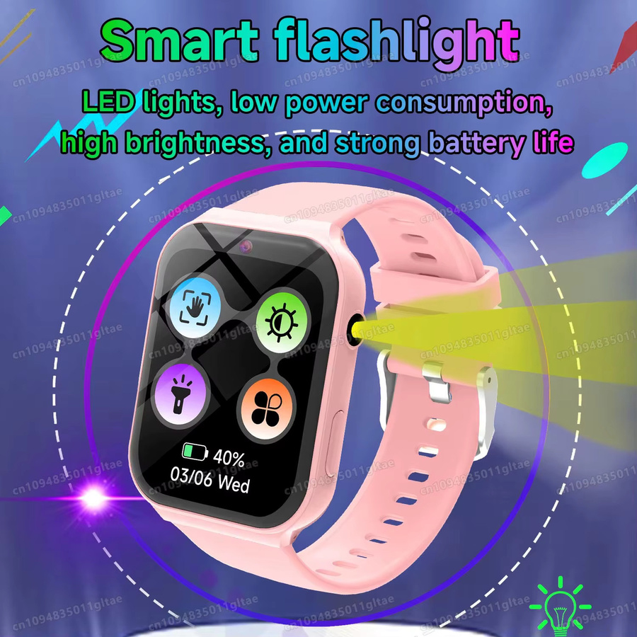 YeasMaie Smartwatch, Kunststoff, Silikon, Kinder, Unisex, Lila, Rosa, Pink - Bild 2