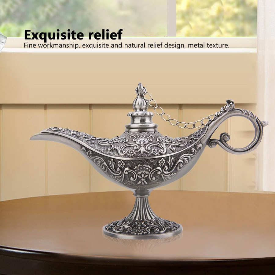 Aladdin Lampe Räuchergefäß aus Metall als dekoratives Schreibtisch Ornament - Bild 3