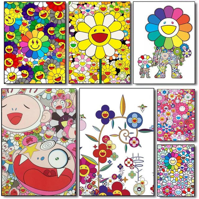 Takashi Murakami Japan Kunst Poster als ästhetischer Leinwanddruck in Multicolor für deine Wanddekoration - Bild 1