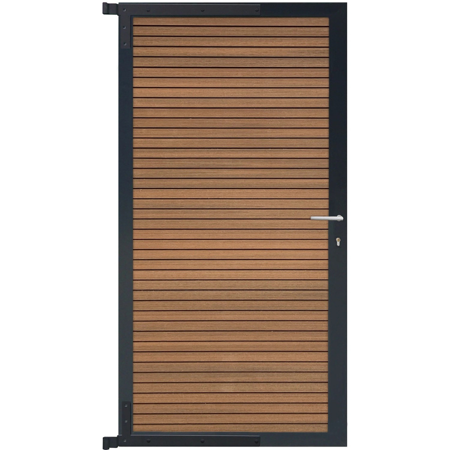 GartenLand Steckzauntor Shadowline aus WPC und Aluminium in Mahagoni und Anthrazit, Breite: 90 cm, Höhe: 175 cm - Bild 2