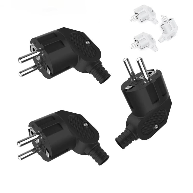HITRENDS Austauschbare Verdrahtungskabel EU-Stecker 4,8mm Wiederaufladbare Stromverlängerungskabel-Steckverbinder 250V 16A, Schwarz - Bild 7
