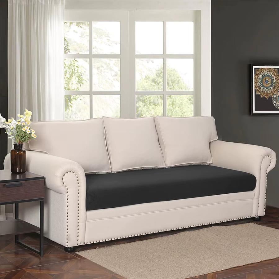 Willstar Sofa-Schonbezug aus elastischem Spandex-Stoff für Zwei- bis Drei-Personen-Sofas in Schwarz und Grau - Bild 2