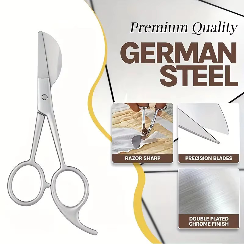 Professionelle Schneider-Teppichschere aus Edelstahl in Silber als Pelikan-Entenschnabelschere zum Trimmen und Stanzen von Teppichfloren - Bild 2
