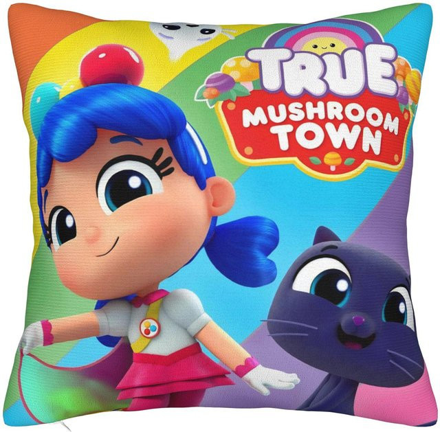 JMG Clothing Cartoon Kissenbezug Regenbogen Königreiche aus Polyester, Mehrfarbig, 45 x 45 cm - Bild 1