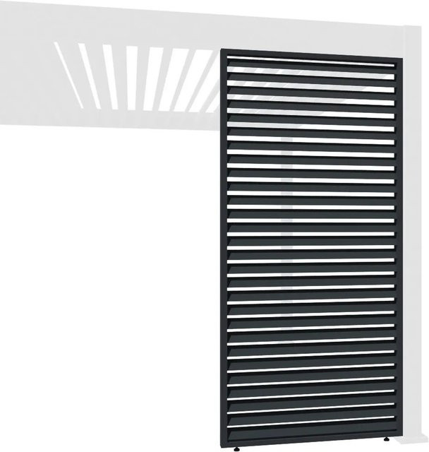 Weide Horizontale Lamellenwand für Weide Pergola aus Aluminium in Anthrazit, Breite: 1,13 m - Bild 1