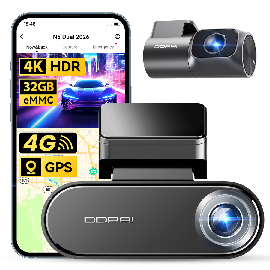 DDPAI N5 Dual Dashcam 4K HDR mit WiFi, GPS, KI-Nachtsicht und ADAS für Vorne und Hinten - Bild 5