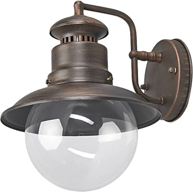 Lindby Wandleuchte Außen Eddie, 1-flammige Außenleuchte im Landhaus Vintage Stil, Braun, Glas, E27, IP44, Höhe: 23,0 cm, Breite: 25,0 cm, Tiefe: 26,8 cm - Bild 1