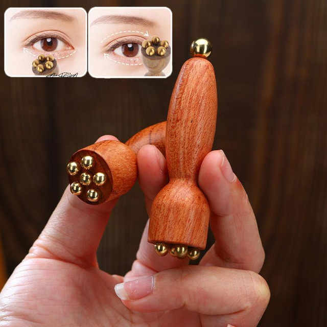 HNKMP Gua Sha Werkzeug aus Messing und Palisander, Unisex - Bild 1