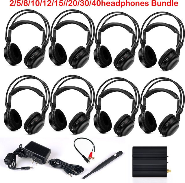 CATASSU Silent Disco Kabelloses Kopfhörerpaket mit Ultra-Low-Bass-Klangqualität und 500-m-Sender in Schwarz - Bild 1