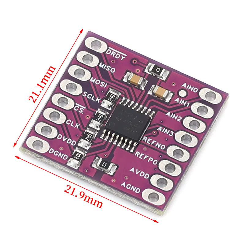 Stlxy ADS1220 Analog-Digital-Modul CJMCU-1220 ADC SPI Low-Power 16/24 Bit Analog-Digital-Wandler - Bild 2