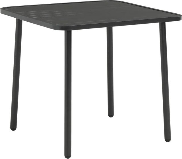 Furnicato Gartentisch aus Stahl in Dunkelgrau mit Latten-Design, B/T/H: 80 x 80 x 72 cm - Bild 1