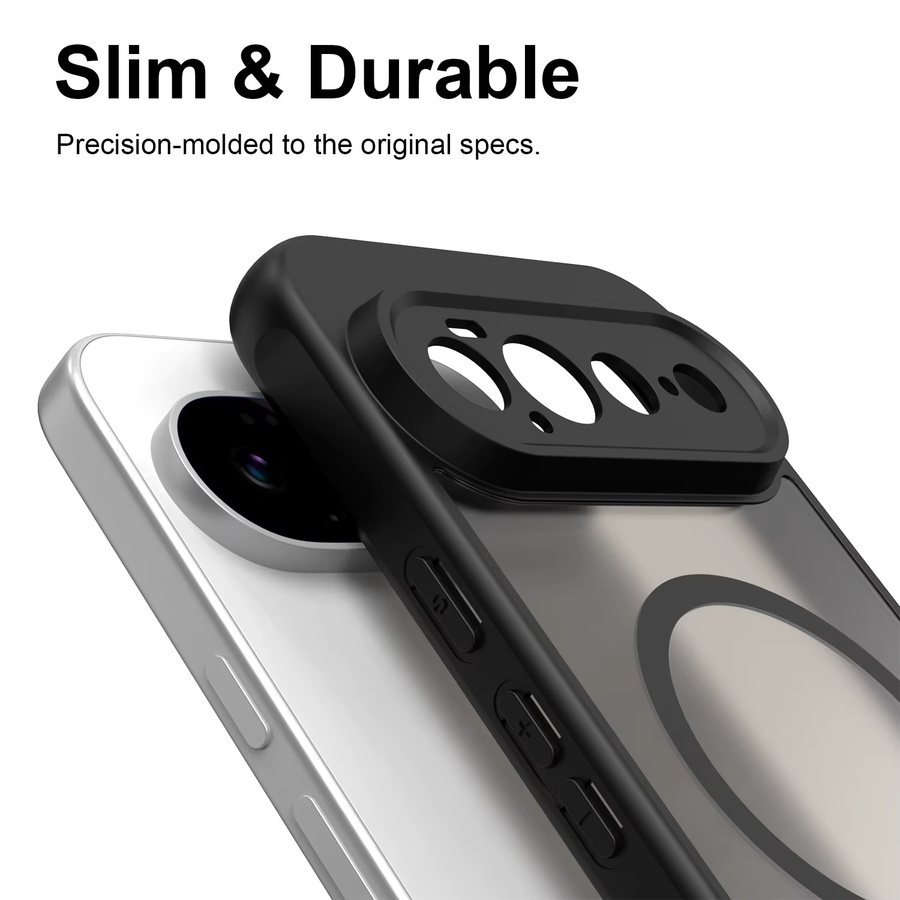 MagSafe kompatible matte Handyhülle für Google Pixel 11 Pro XL, 10 Pro XL, 9, 9A in Schwarz, stoßfeste Hartschale - Bild 4