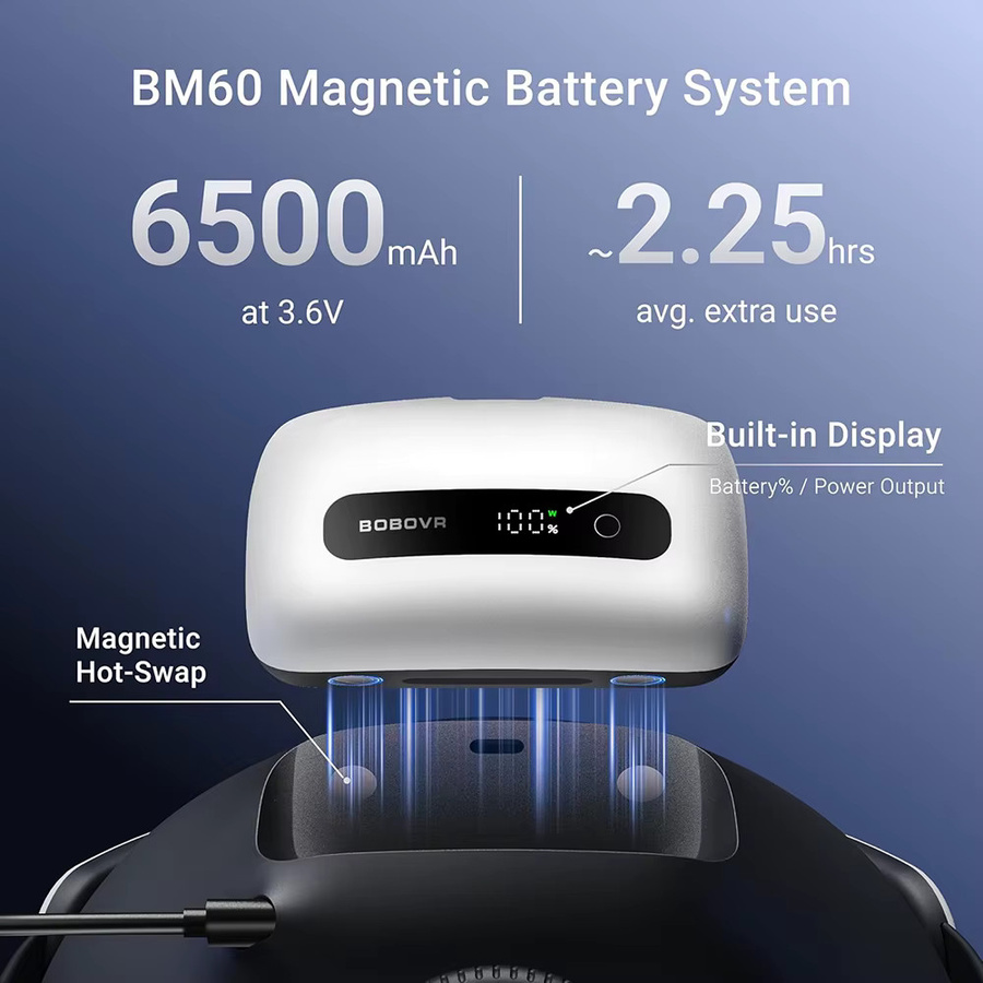 BOBOVR M3 Pro+ Akku-Kopfband für Meta Quest 3/3S mit BM60 6500mAh Akku und Schnellladestation Dual-Mode VR-Strap - Bild 4