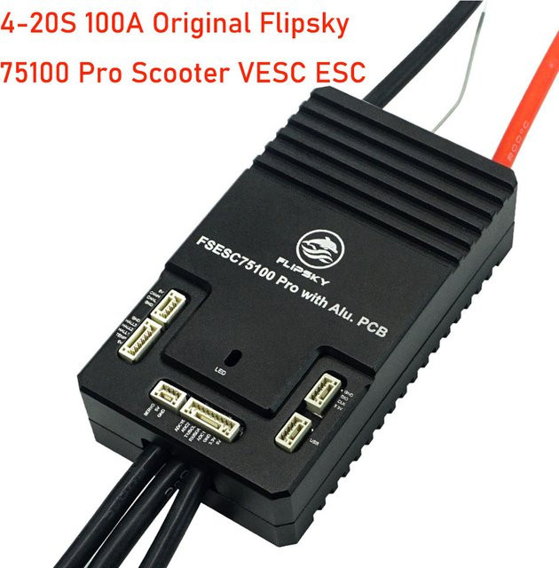 Flipsky 75100 Pro VESC Geschwindigkeitsregler mit Aluminium-PCB für Elektro-Skateboard, Elektro-Scooter und E-Bike in Schwarz - Bild 1