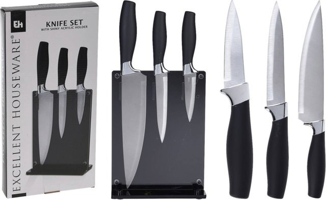 Messerset von Excellent Houseware aus Edelstahl in Schwarz, 4-teilig - Bild 1