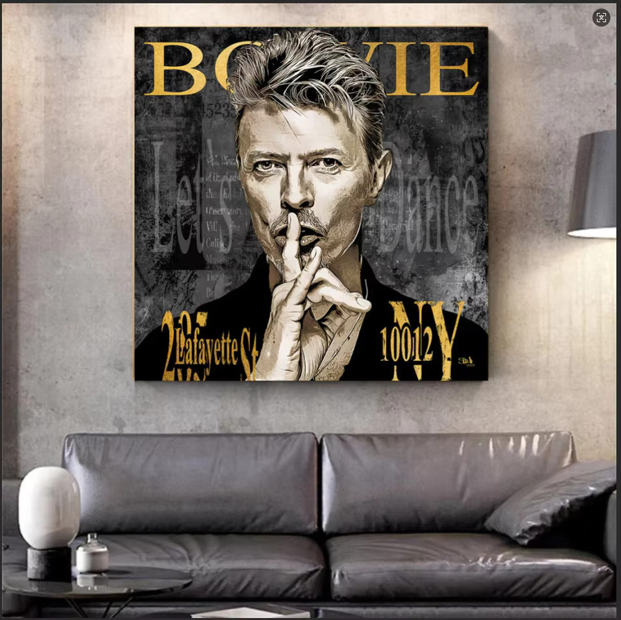 David Bowie Musiklegende Leinwand-Wandkunst von SHENCHEN, abstrakte Popkultur-Dekoration im Porträt-Stil, mehrfarbig, ungerahmt - Bild 5