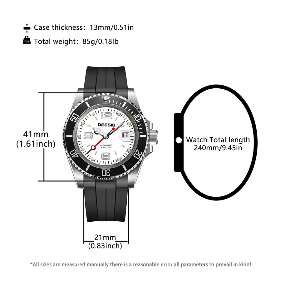 DEESIO Armbanduhr Automatik, Edelstahl, Saphirglas, Herren, Silber - Bild 6
