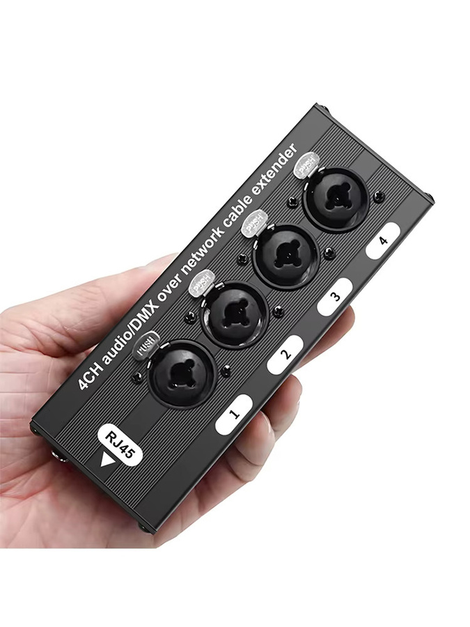 TITAK 4CH XLR Extender über Cat5e/Cat6 für DMX512, Bühnenbeleuchtung und Audio in Schwarz - Bild 7