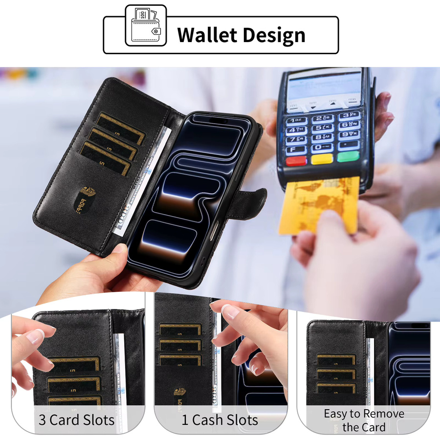 Leder Handytasche für Samsung Galaxy A-Serie in Schwarz oder Lila - Bild 5