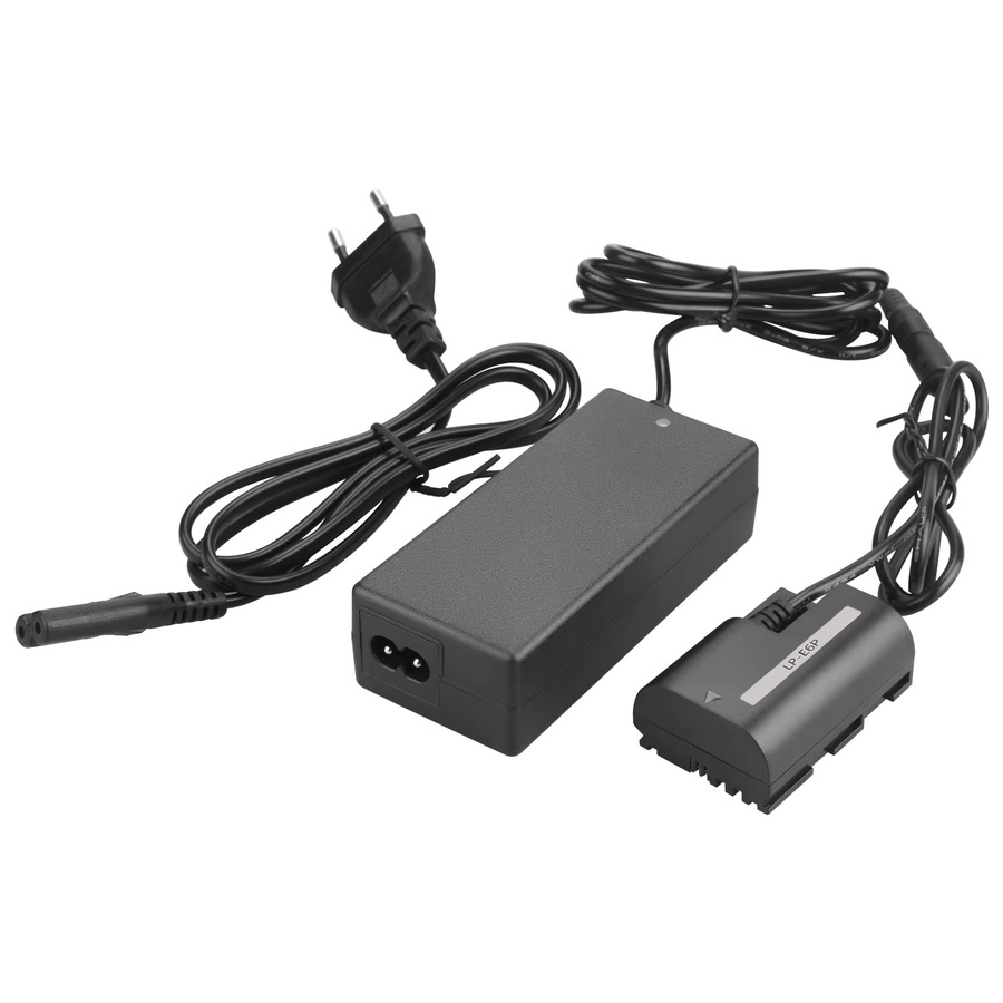 Probty LP-E6P Dummy-Akku mit AC-Netzteil und DC-Koppler-Kit für Canon EOS R5 II, R6, R5 und R5 Mark II in Schwarz - Bild 2