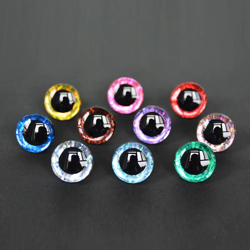 20-teiliges Set 3D-Glitzer-Augen mit Unterlegscheiben, 10 Farben, 12–40 mm - Bild 1