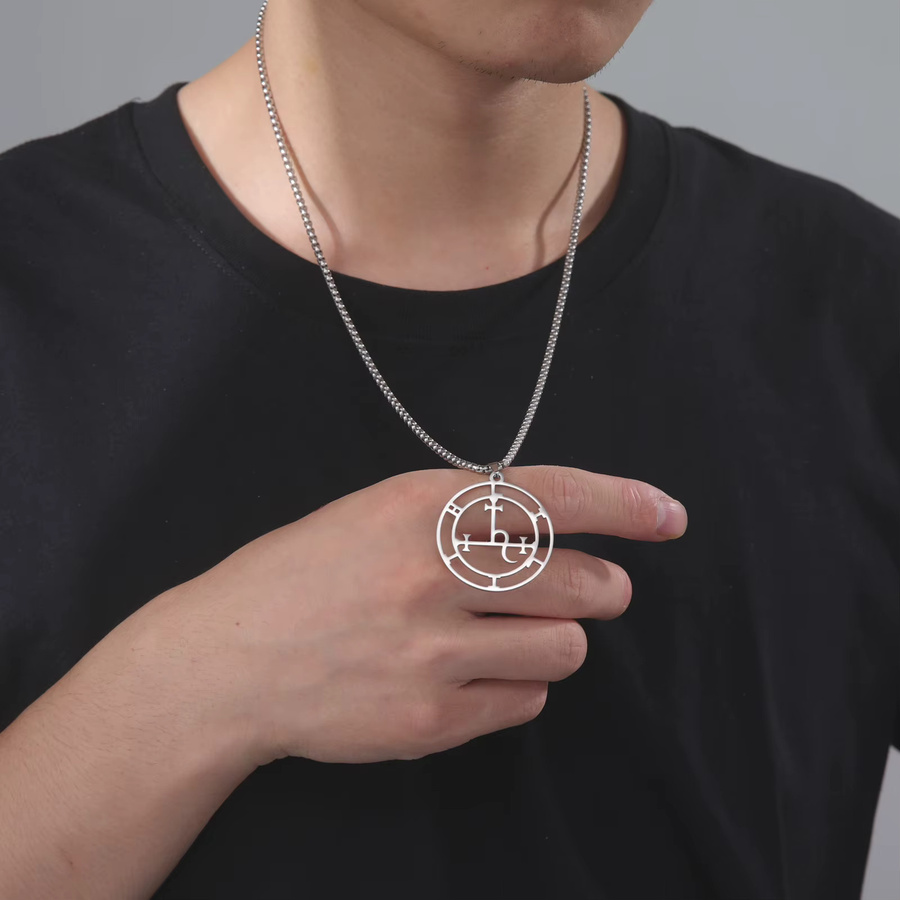 Solomon's Sigh Halskette, Edelstahl, Silber, Unisex, Anhänger - Bild 2