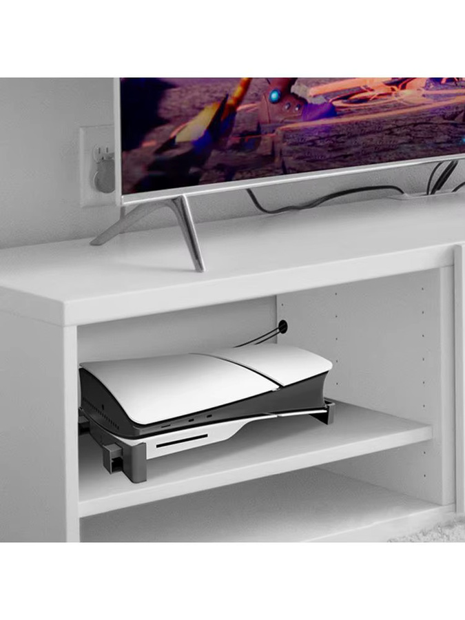 ALLOYSEED Basisständer für PlayStation 5 Slim Disc und Digital Edition, horizontaler Präsentationsständer mit Anti-Rutsch-Matten in Schwarz oder Weiß - Bild 7