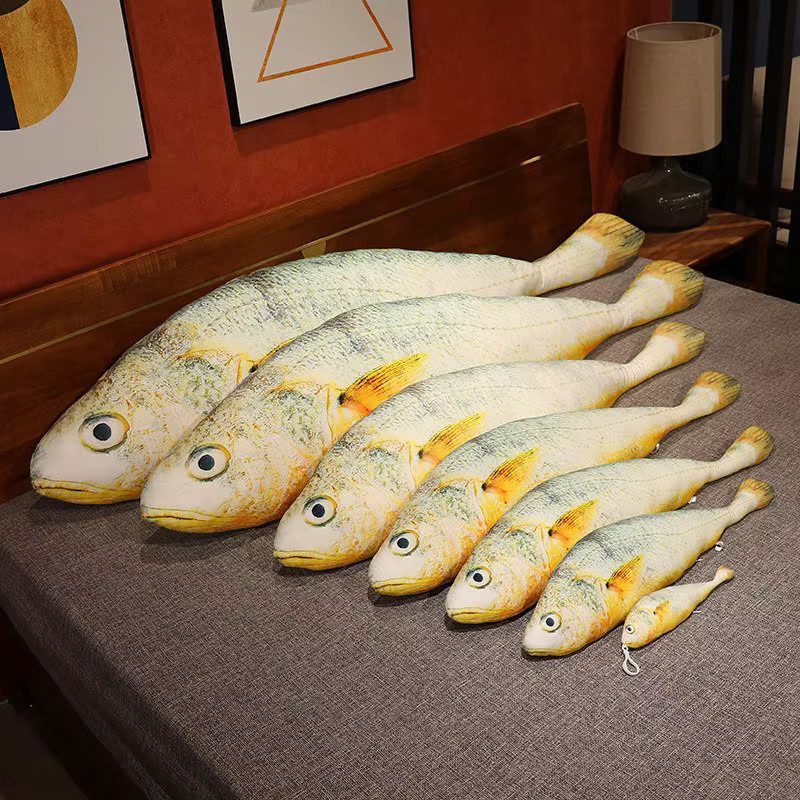 Gegemuchen Plüschkissen Croaker in Gelb als dekoratives Meerestier-Kissen - Bild 2