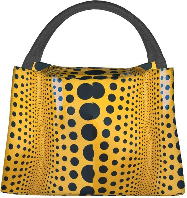Isolierte Lunchtasche Pebble Weave Studio Yayoi Kusama Abstraktes Gemälde Gelb, Auslaufsichere Thermobox für Damen und Kinder - Bild 1