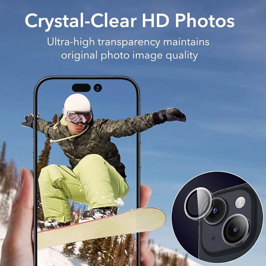9 Stück transparente Handykamera-Schutzfolien von BOLLYMORE für iPhone 17 Pro Max, 16, 15, 14, 13, 12 und 11, vollständig abdeckend und kratzfest - Bild 3