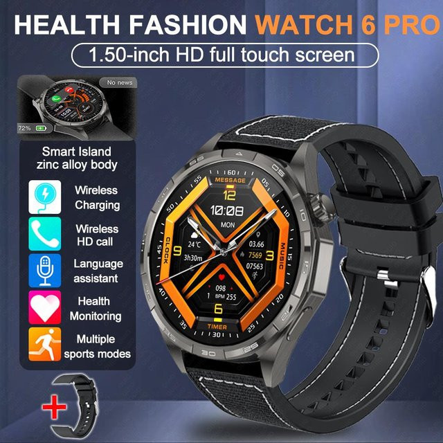 ZODVBOZ Smartwatch, Herren, Schwarz, Silikon, GPS - Bild 1